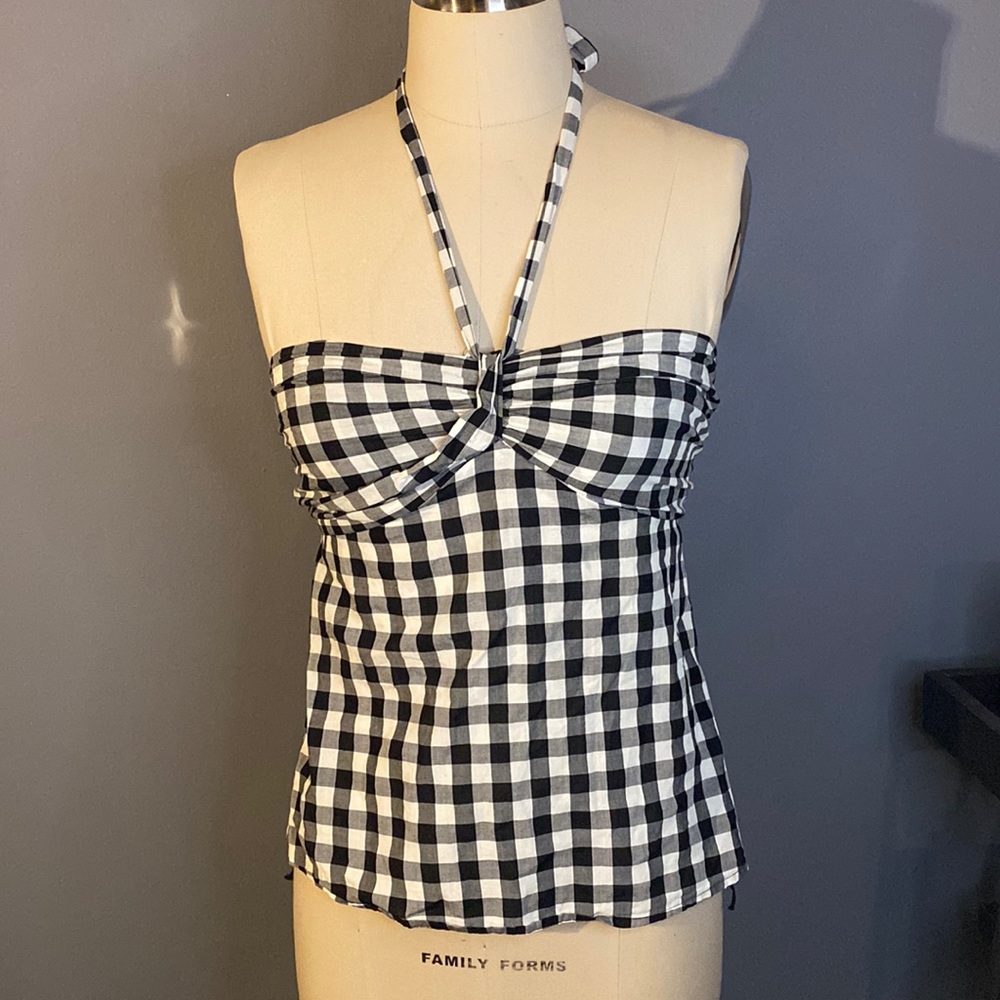 Express Gingham Halter Top